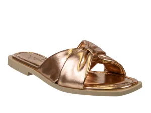NAKED FEET - GOA in BRONZE Flat Sandals