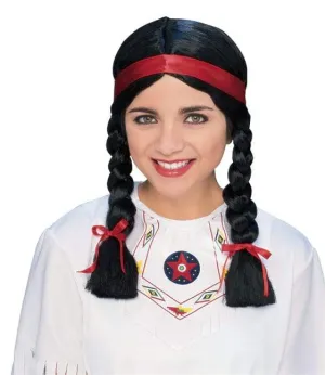 Native American Black Plaited Women's Wig