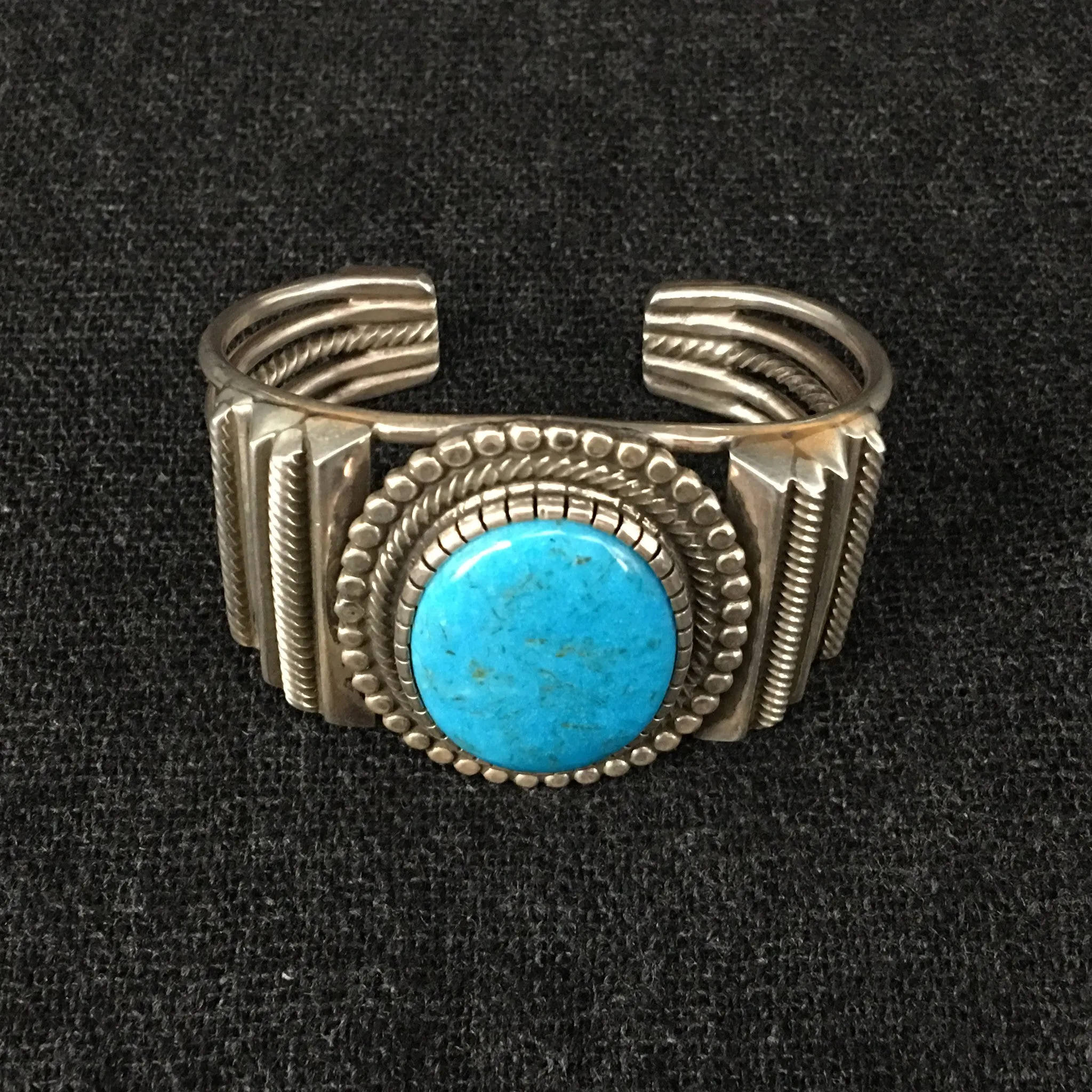 Native American Indian Silver Cuff Bracelet by Rick Martinez