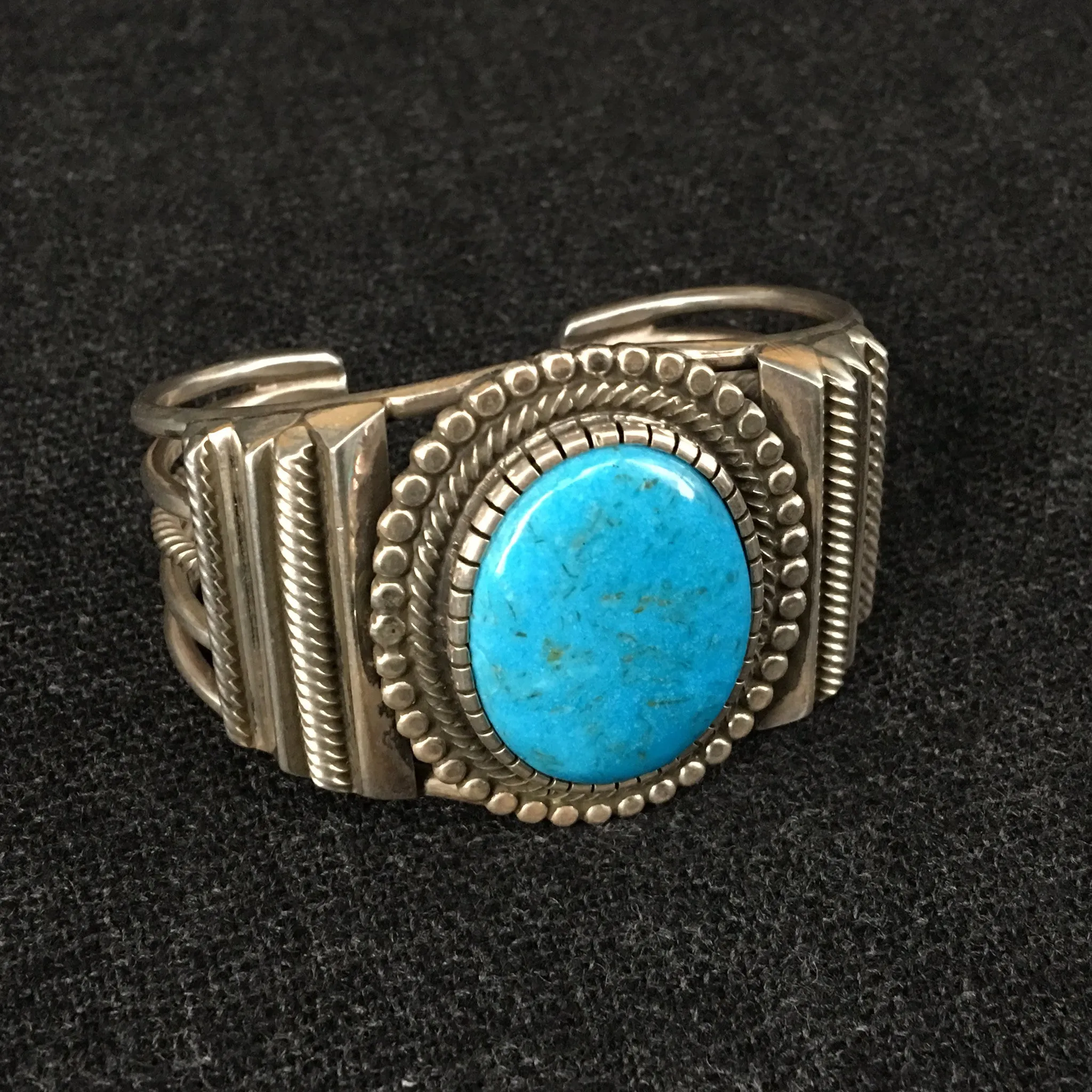 Native American Indian Silver Cuff Bracelet by Rick Martinez