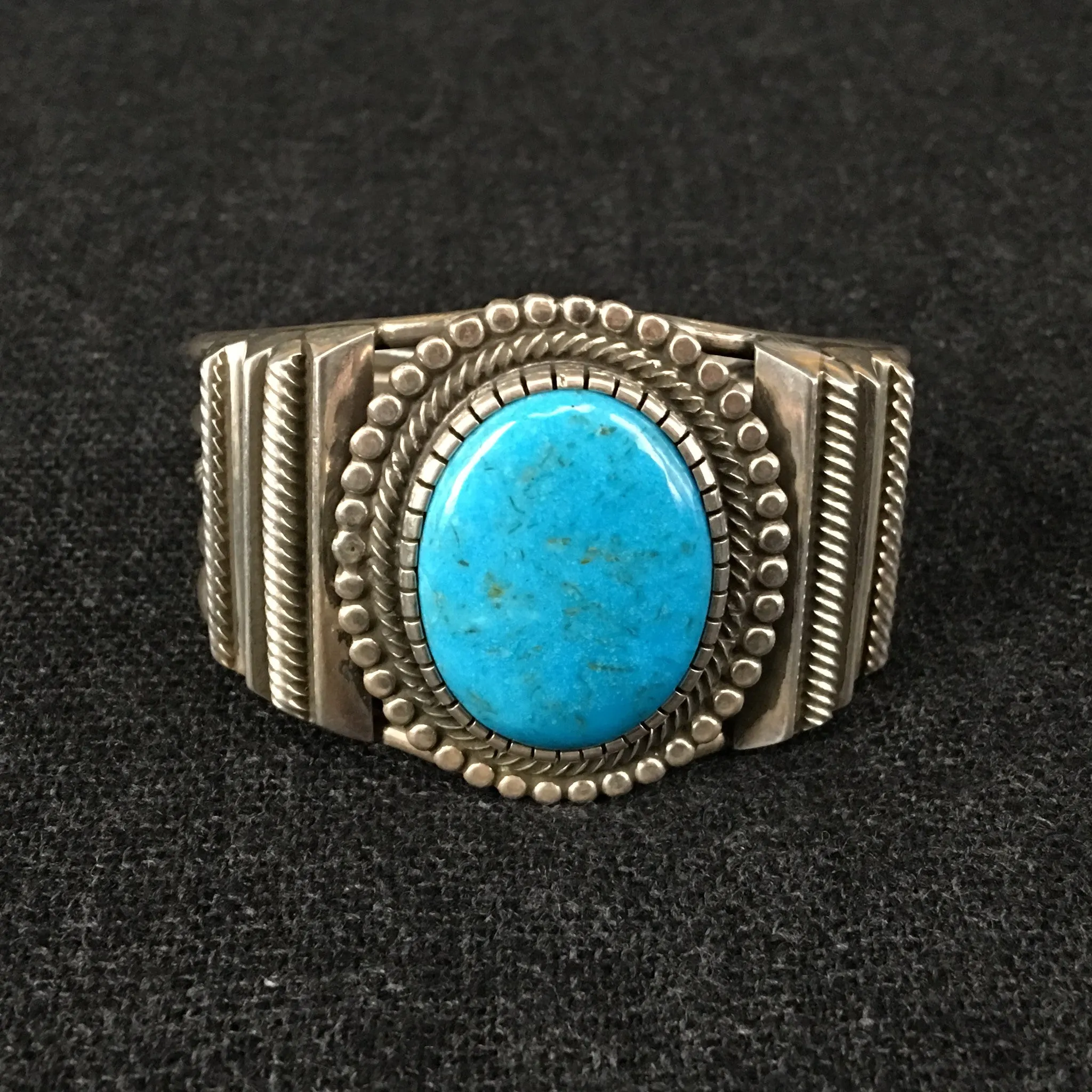 Native American Indian Silver Cuff Bracelet by Rick Martinez