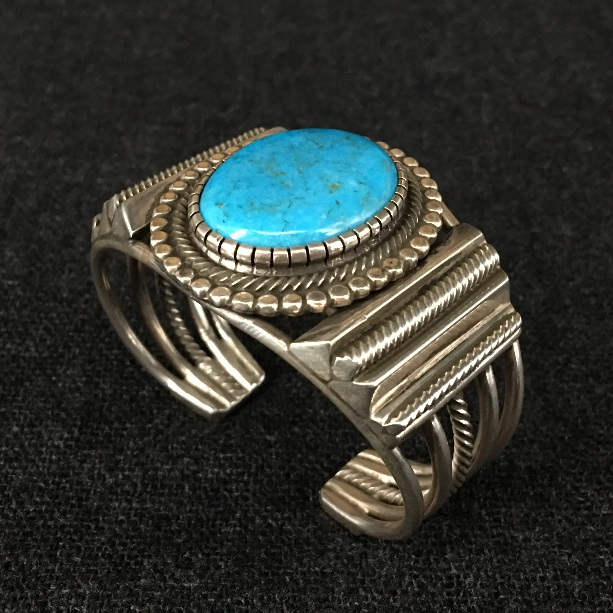 Native American Indian Silver Cuff Bracelet by Rick Martinez