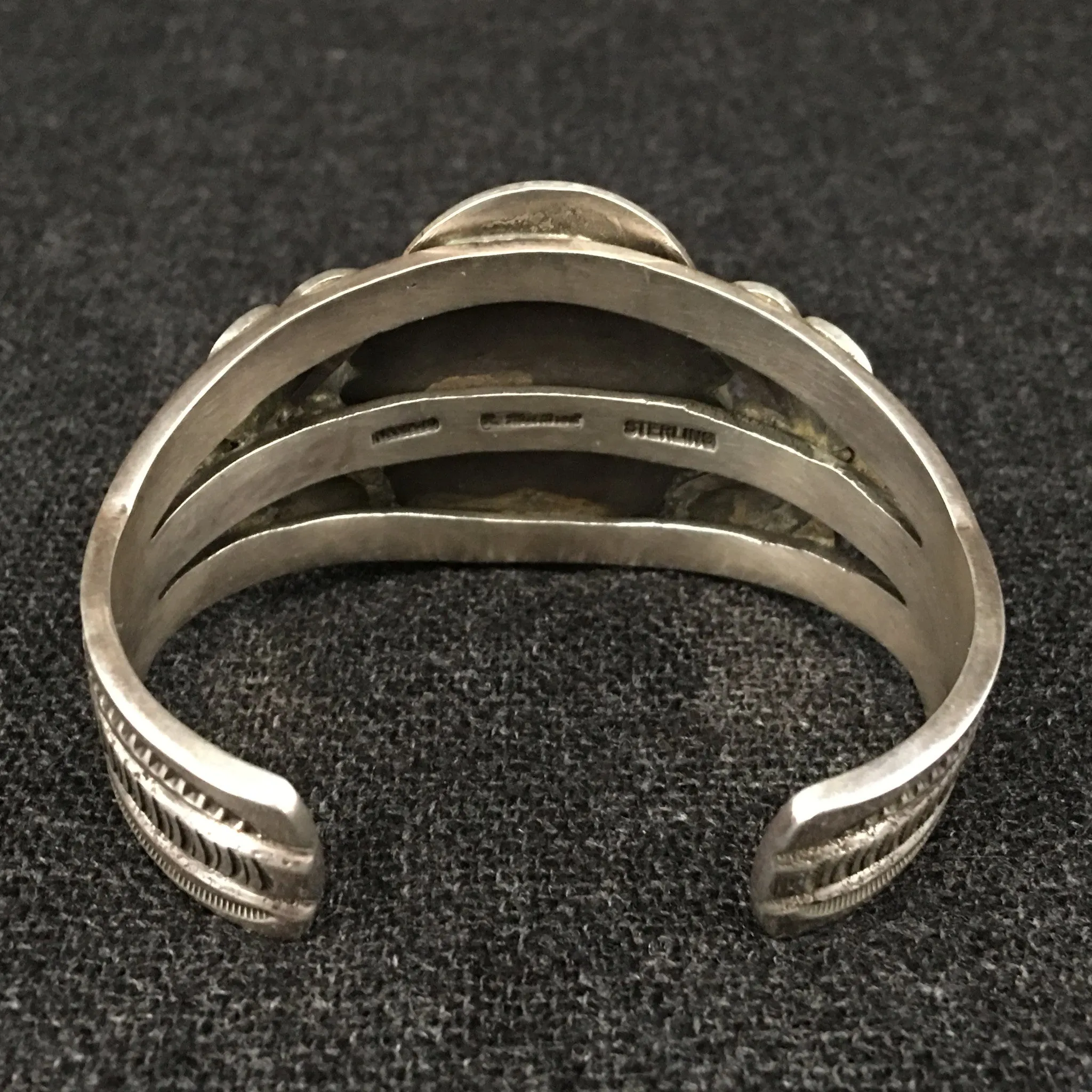 Native American Silver and Turquoise Bracelet by Rick Martinez