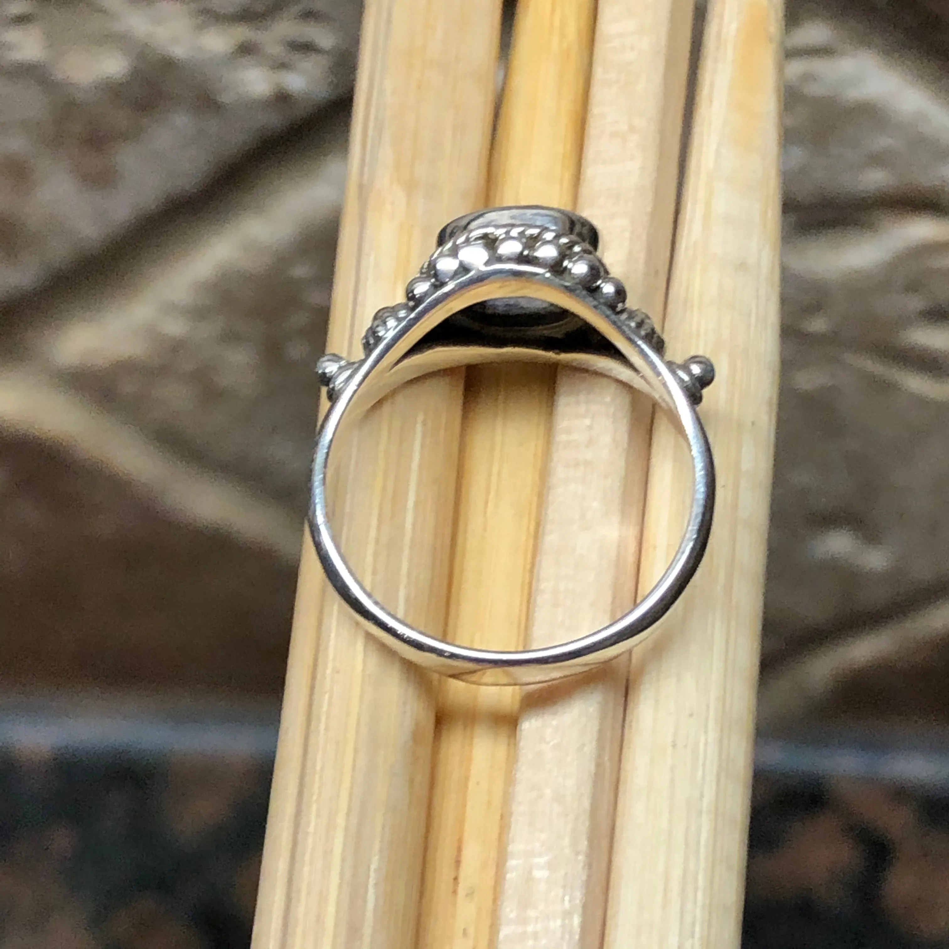 Natural 1ct Iolite 925 Solid Sterling Silver Engagement Ring Size 6, 7, 8, 9