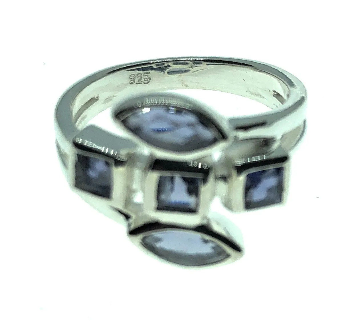 Natural 2ct Iolite 925 Solid Sterling Silver Ring Size 6, 7, 8, 9