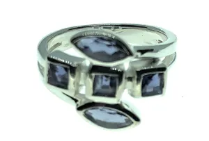 Natural 2ct Iolite 925 Solid Sterling Silver Ring Size 6, 7, 8, 9