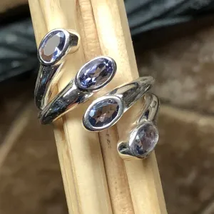 Natural 4ct Iolite 925 Solid Sterling Silver Stackable Ring Size 6, 7, 9