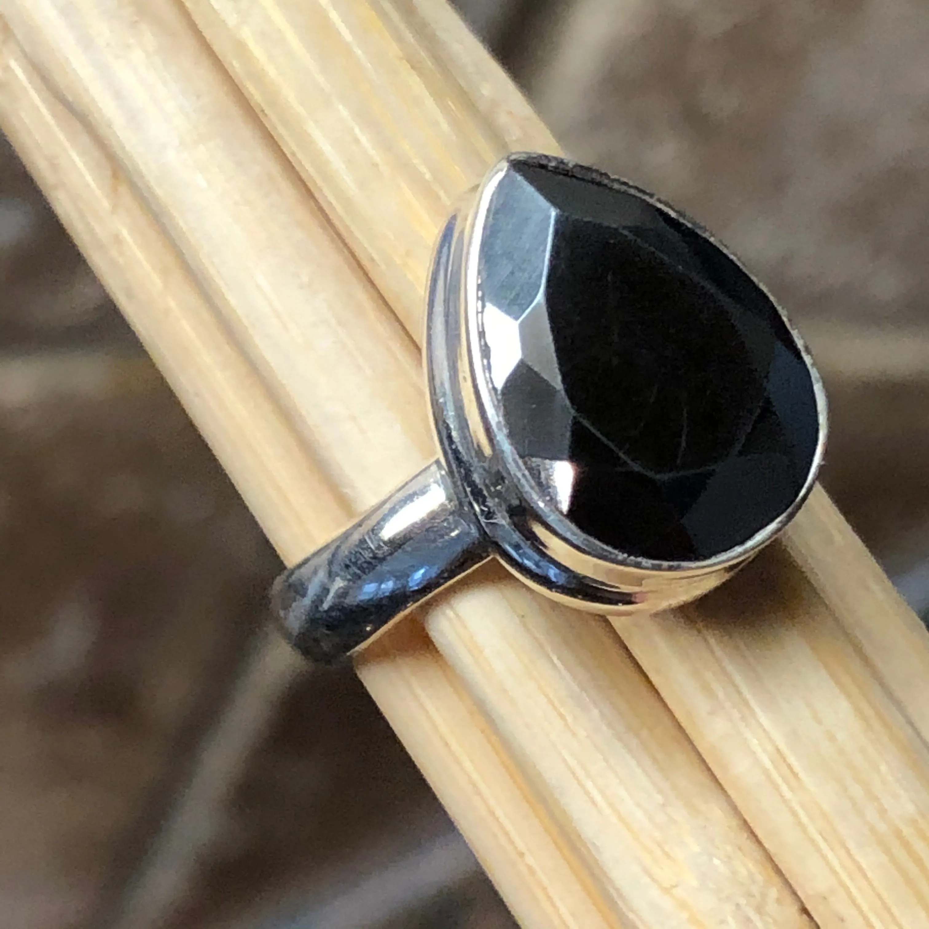 Natural Hematite 925 Solid Sterling Silver Ring Size 6.5, 6.75, 7.75, 8, 8.5