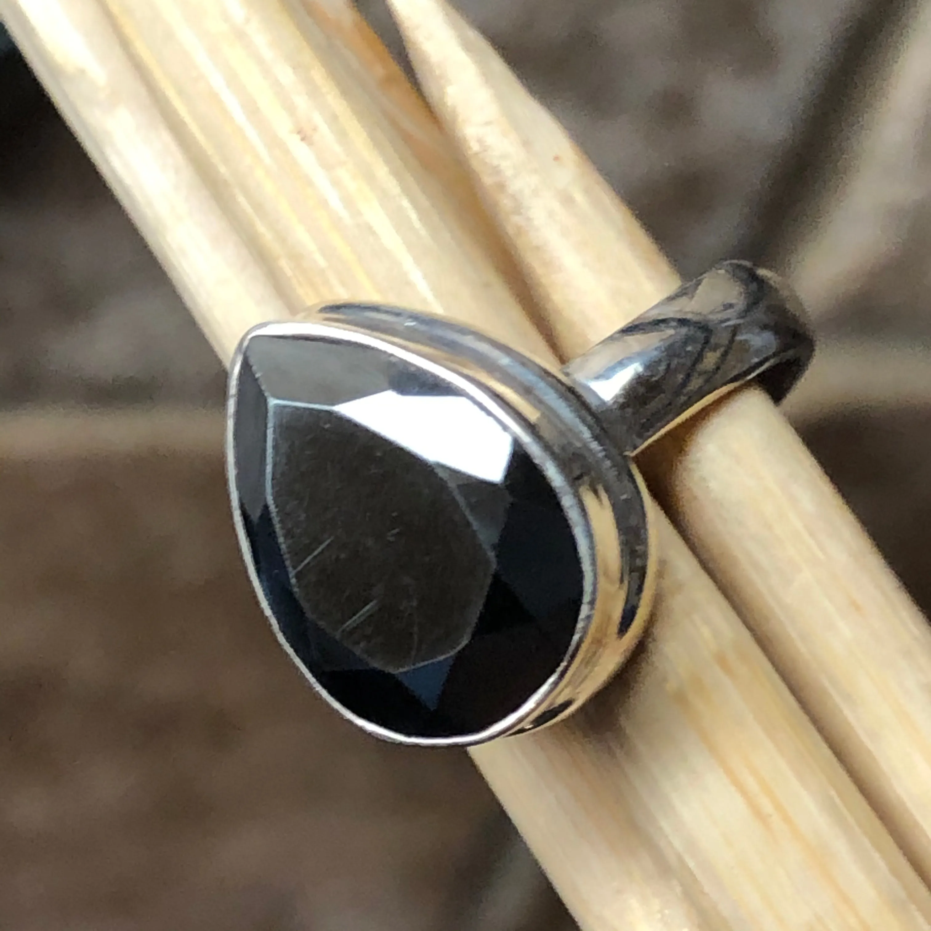 Natural Hematite 925 Solid Sterling Silver Ring Size 6.5, 6.75, 7.75, 8, 8.5