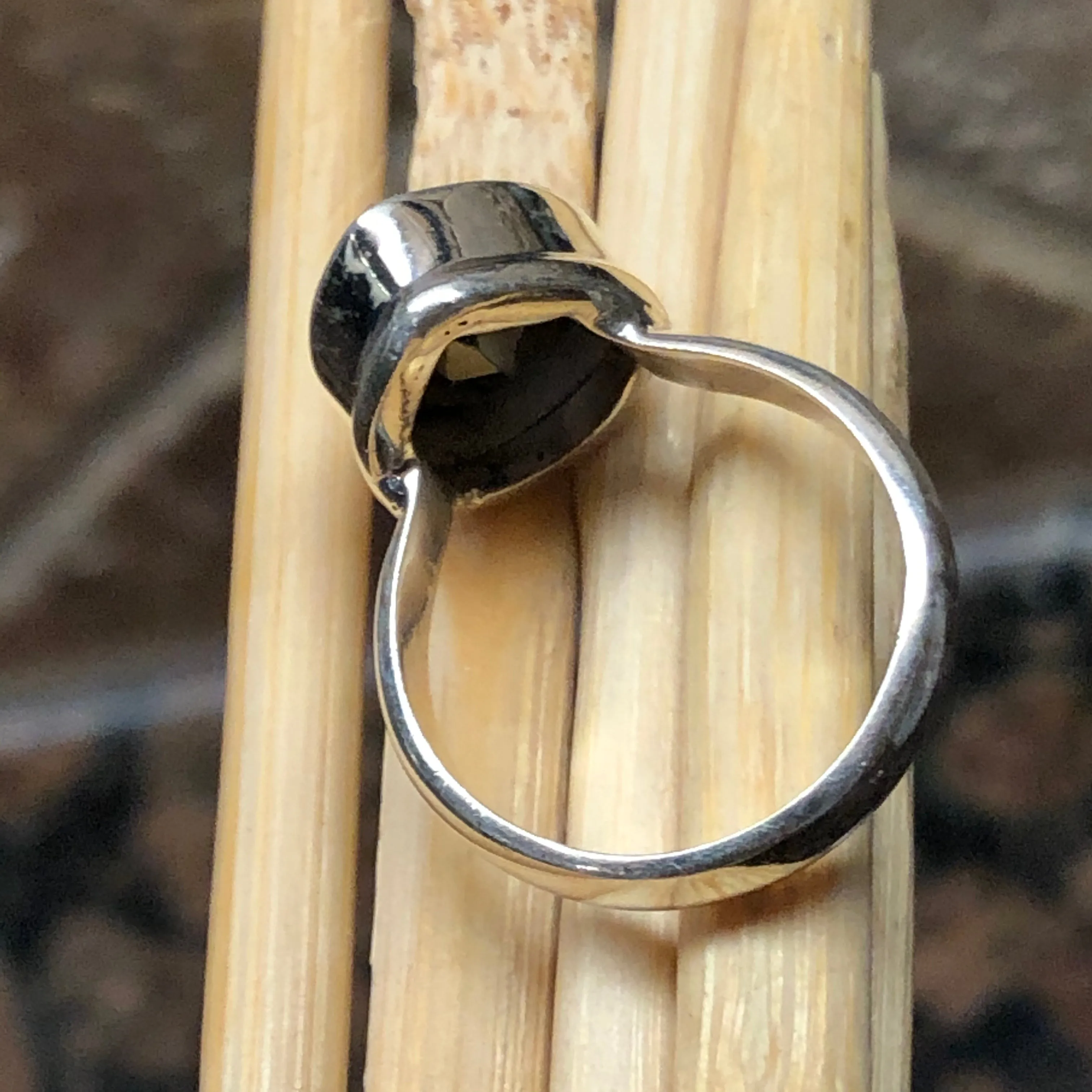 Natural Hematite 925 Solid Sterling Silver Ring Size 6.5, 6.75, 7.75, 8, 8.5