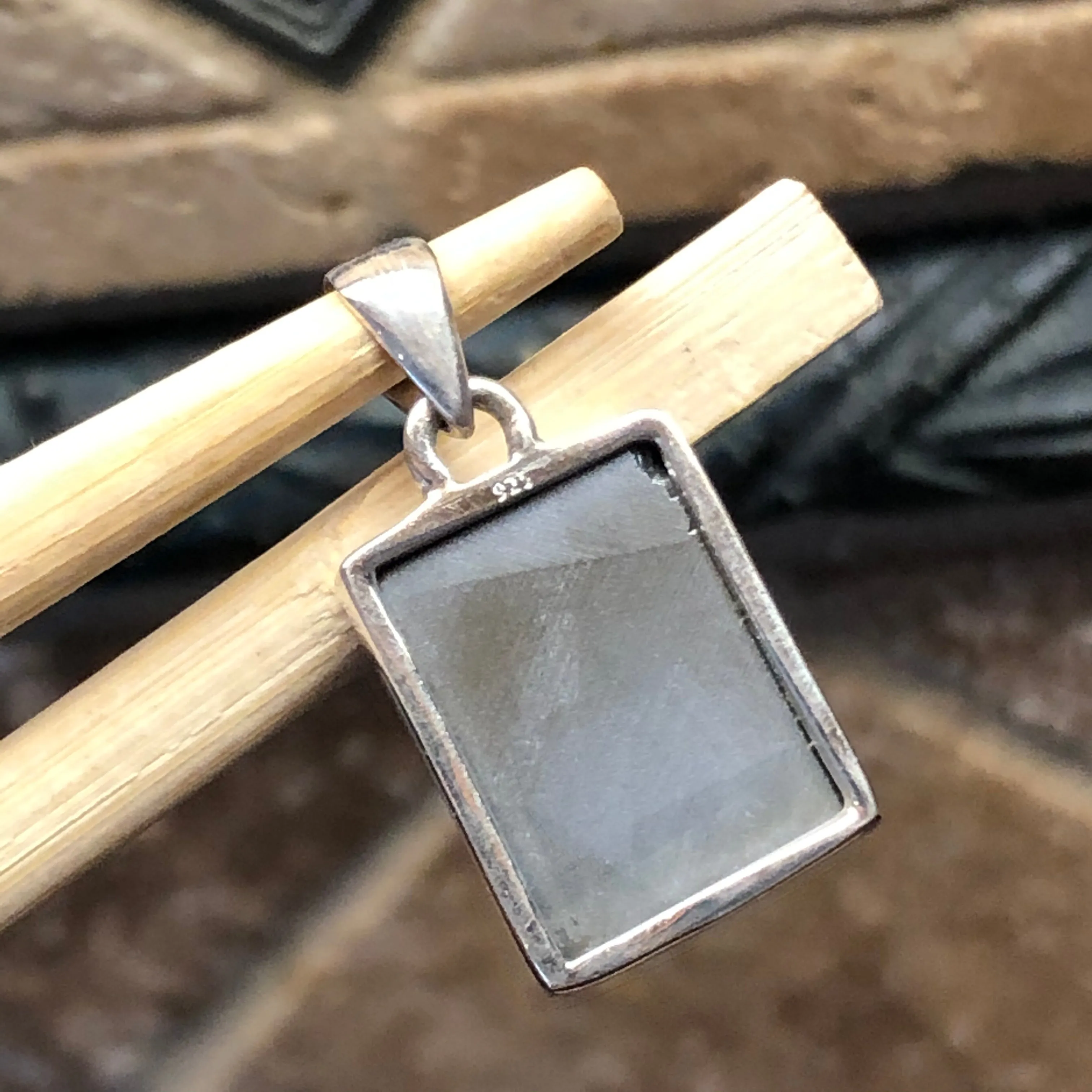 Natural Silicone 925 Solid Sterling Silver Unisex Pendant 25mm