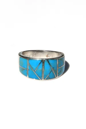 Navajo Turquoise Inlay Ring (Size 6.5)
