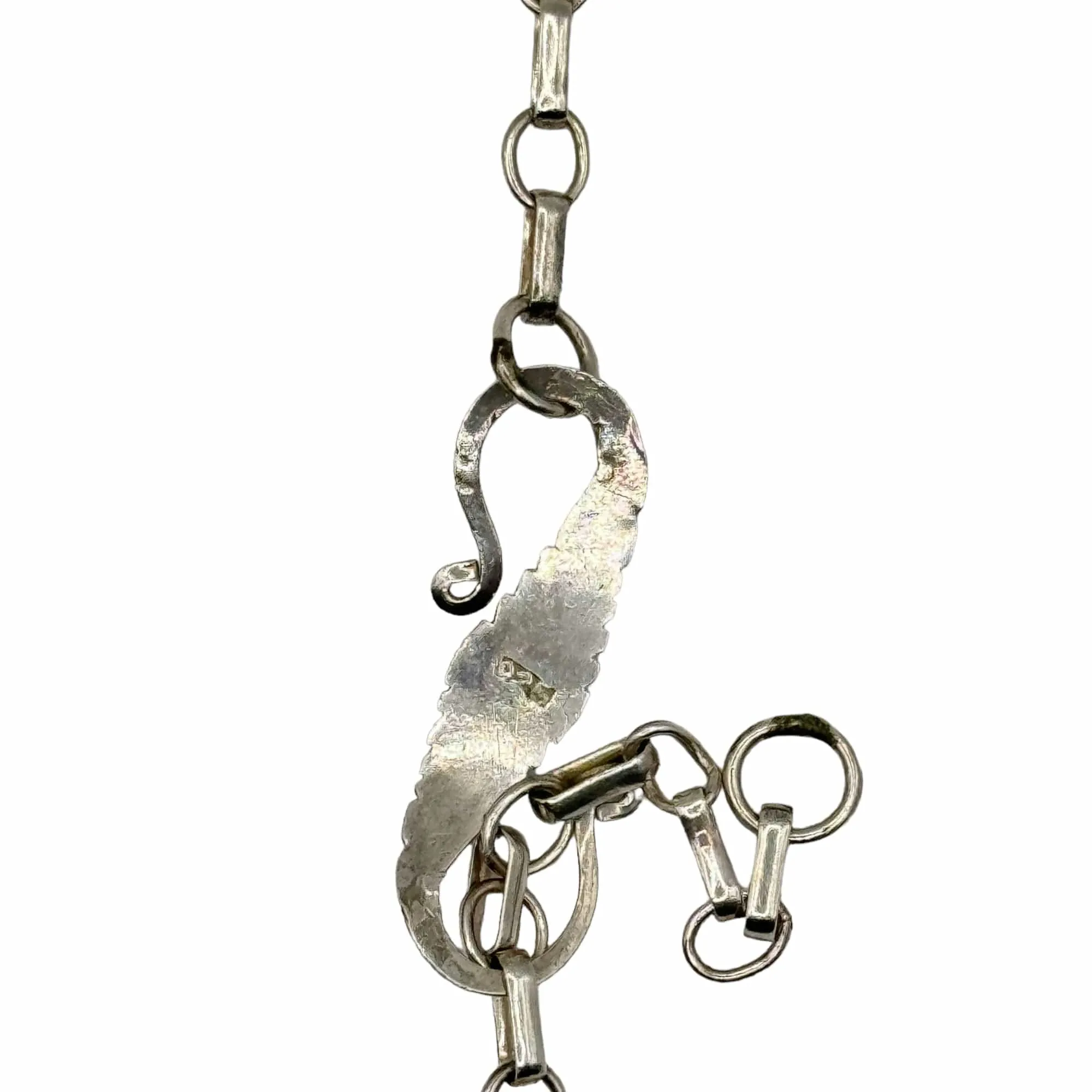 NECKLACE Sterling Silver with Vintage Cross & Turquoise Center Stone Pendant