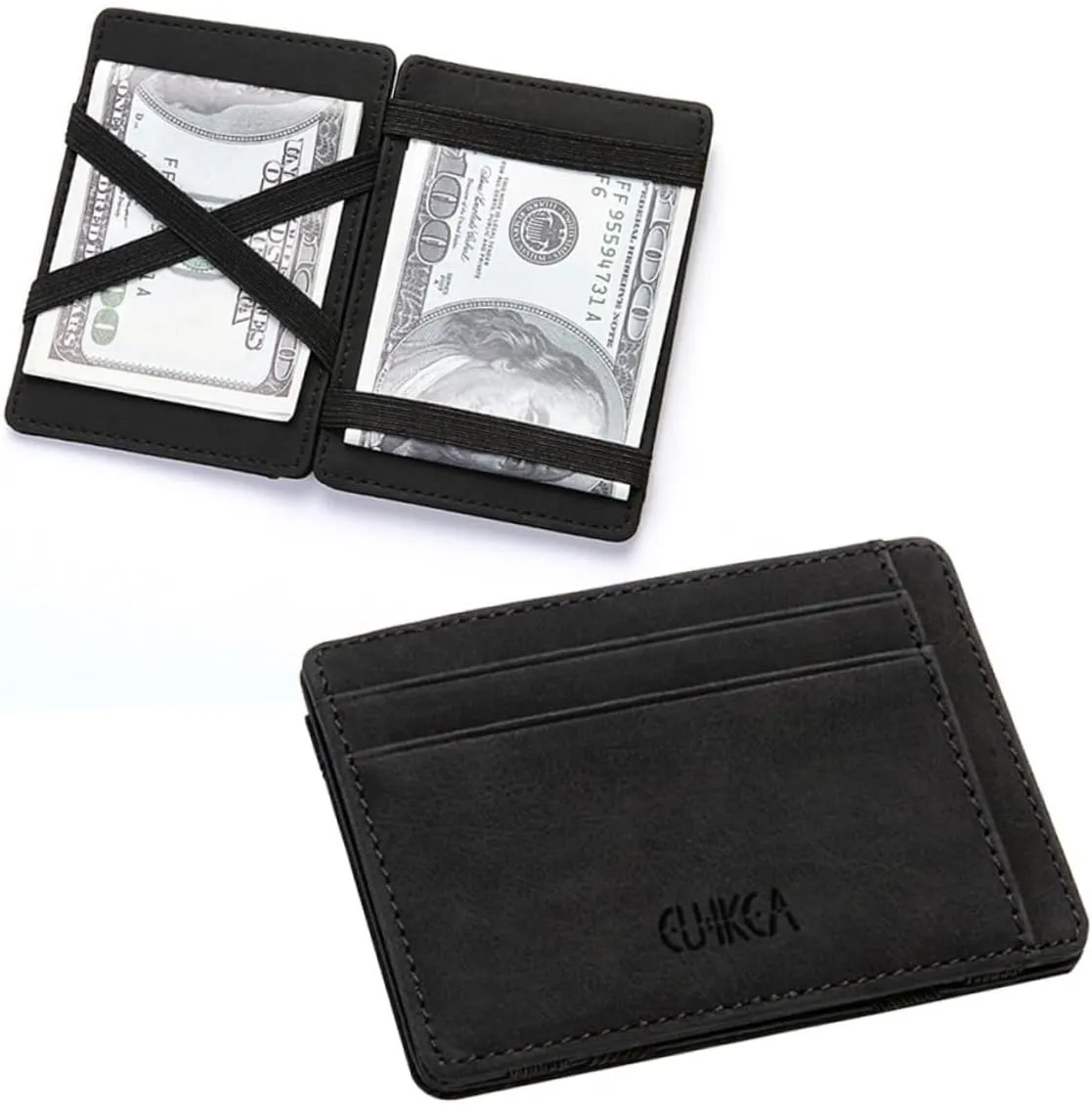 NEW 1pc OEIPSMK Pu Leather Wallet Creative Design Fashion Design Suitable for Both Men and Women Soft-touching Great Capacity Exquisite Detail Short Coin Purse Clip Card Holder Clamshell, Black