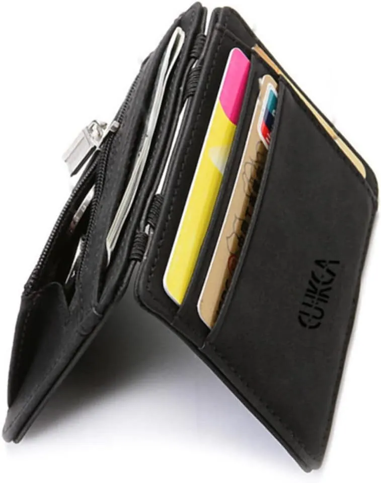 NEW 1pc OEIPSMK Pu Leather Wallet Creative Design Fashion Design Suitable for Both Men and Women Soft-touching Great Capacity Exquisite Detail Short Coin Purse Clip Card Holder Clamshell, Black