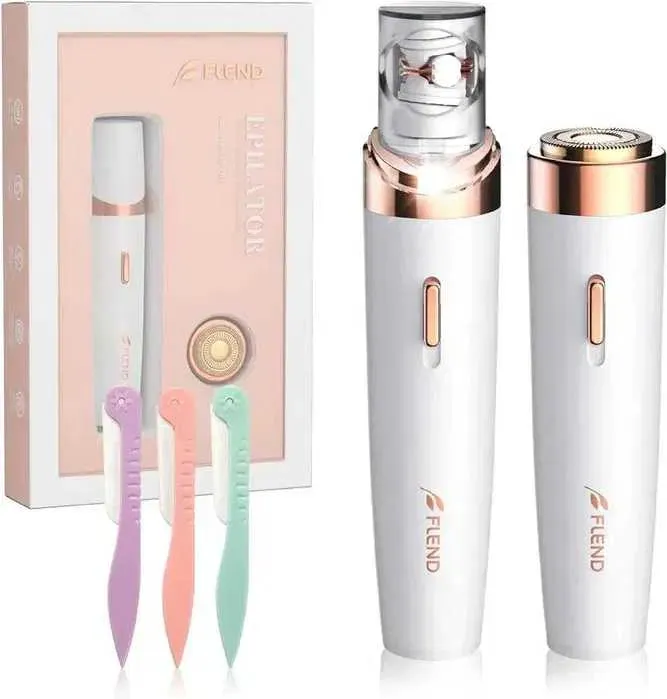 NEW Flend LE-701 Cordless Led Women's Epilator, Electric Facial Shaver with LED Light, Hair Removal Device for Face, Underarms, Legs, Arms, Bikini
