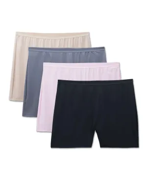 New in Eco package! Women's Fit for Me Plus Size Microfiber Slip Short Panty, 4 Pack, Sz 11, Fits 22/24w!