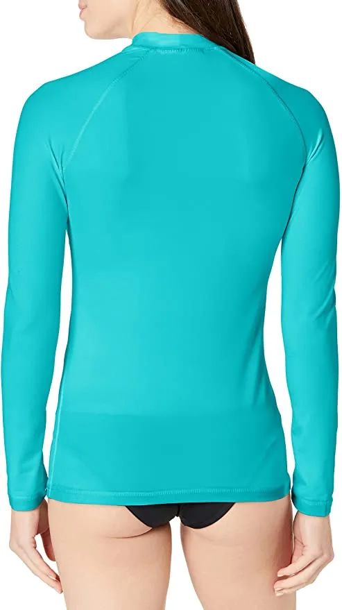 New Kanu Surf Women's Keri Long-Sleeve UPF 50  Rashguard in Aqua, Sz L!
