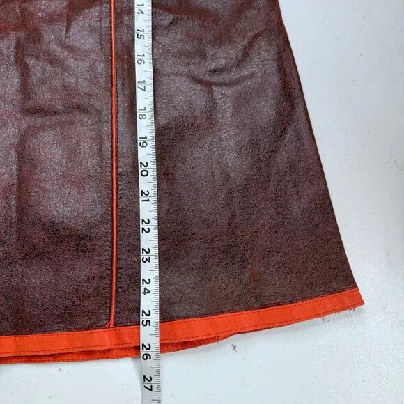 Niaz Milano 100% Italian Leather Skirt Women's 8 Luxury Chic Sophisticated artsy