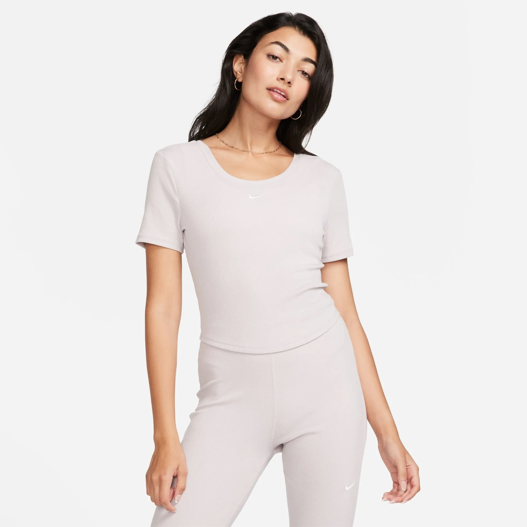 Nike Sportswear Chill Knit Women's Tight Scoop-Back Short-Sleeve Mini-Rib Top