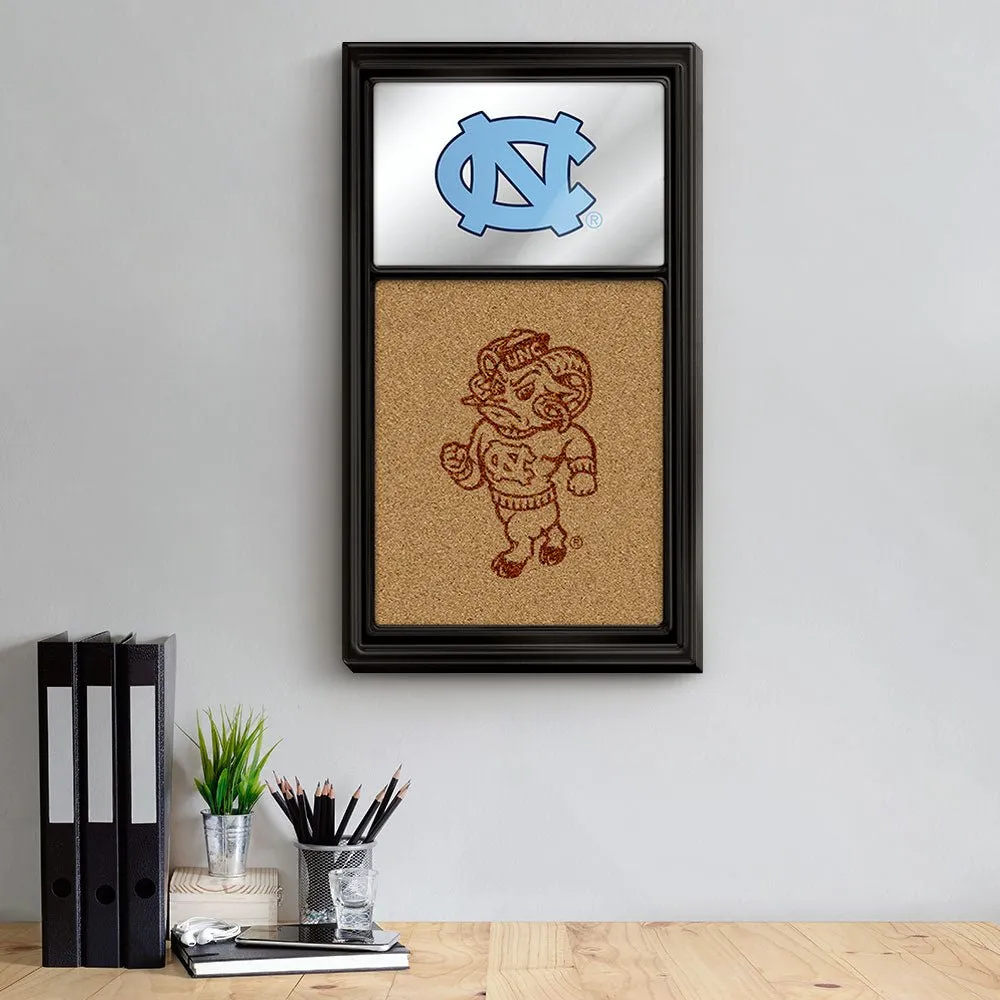 North Carolina Tar Heels: Dual Logo - Mirrored Cork Note Board