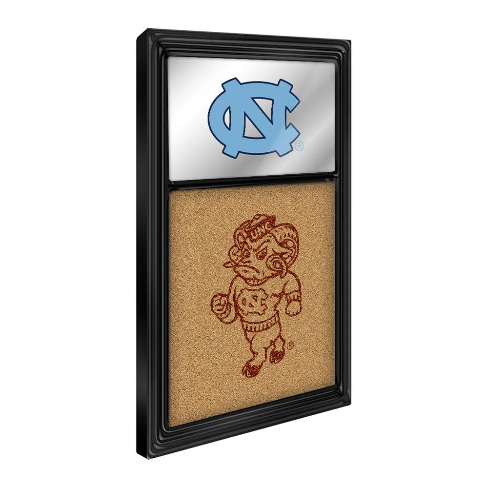 North Carolina Tar Heels: Dual Logo - Mirrored Cork Note Board