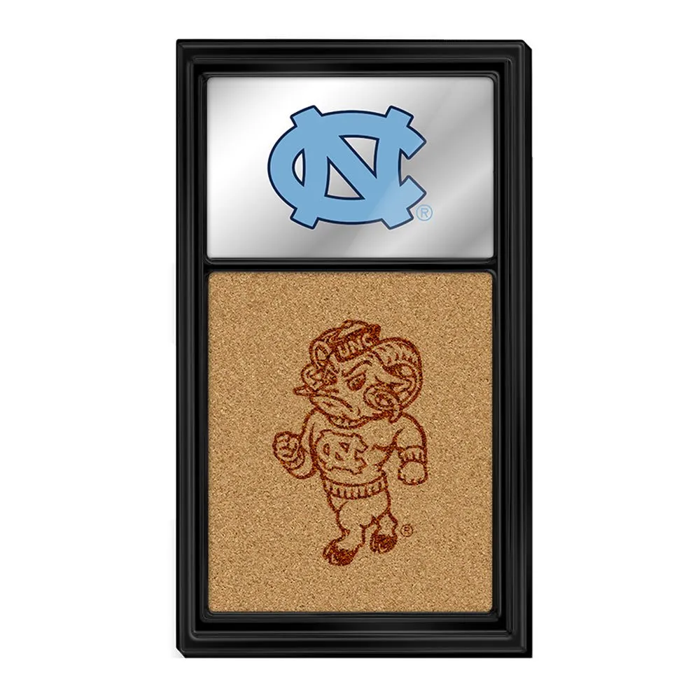 North Carolina Tar Heels: Dual Logo - Mirrored Cork Note Board