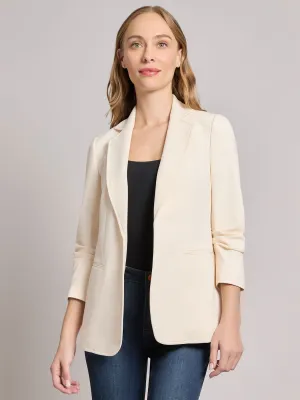 Notch Collar Scrunch Sleeve Jacket