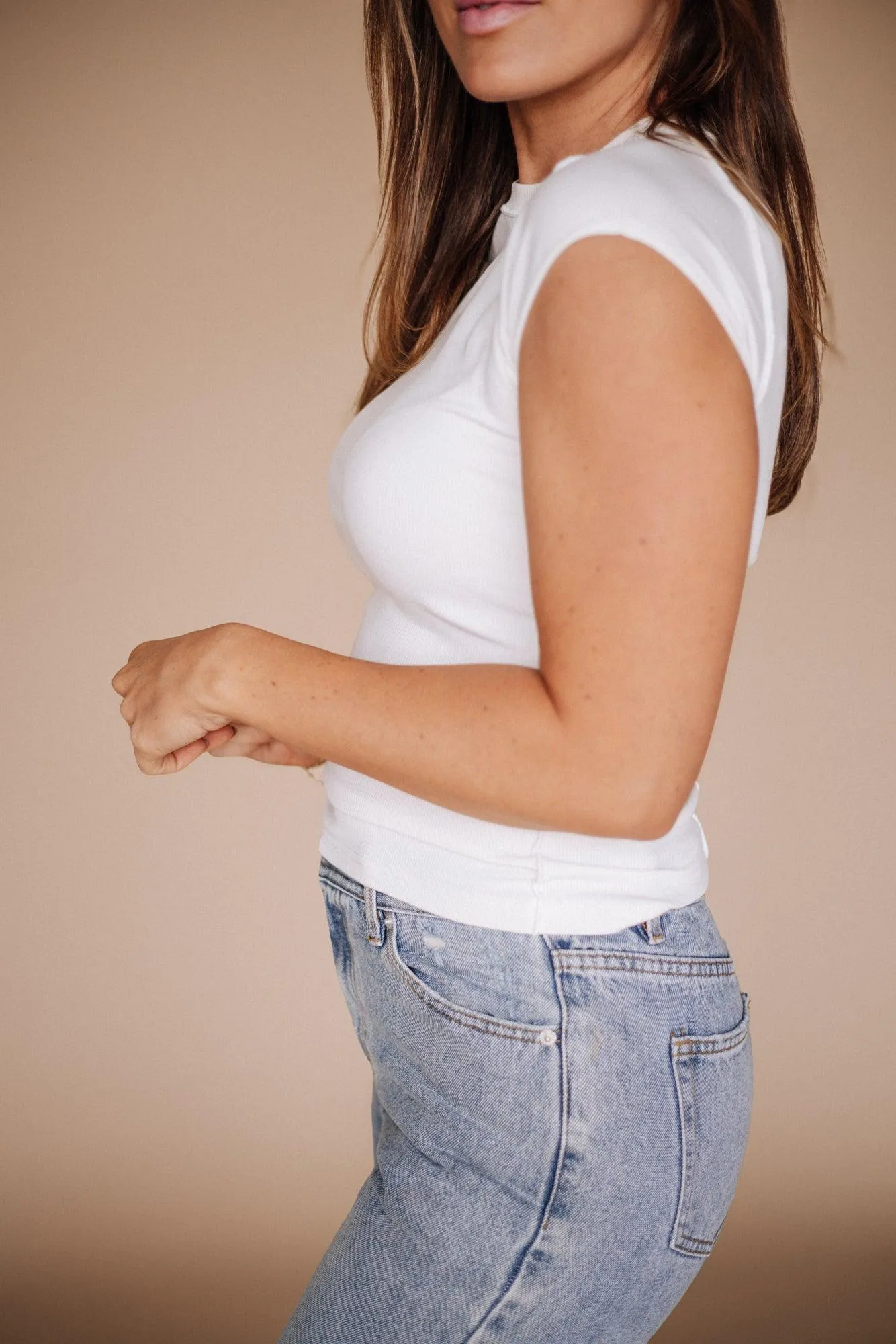 Nova Cap Sleeve Top In White