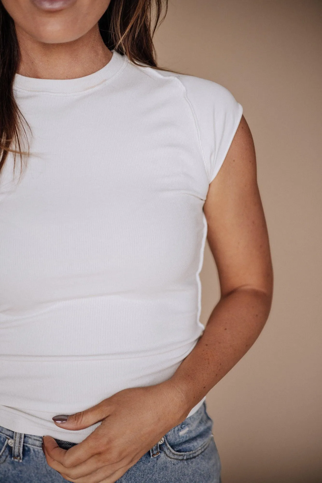 Nova Cap Sleeve Top In White