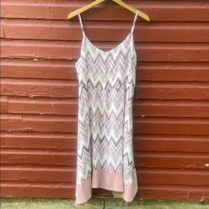 NWT Mystree Pink and Cream Geometric Mini Sundress Women's Size L