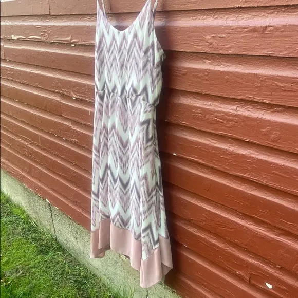 NWT Mystree Pink and Cream Geometric Mini Sundress Women's Size L