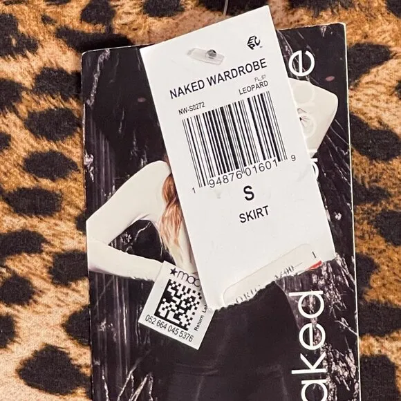 NWT Naked Wardrobe Leopard Print Bodycon Skirt Size Small S02721 NEW