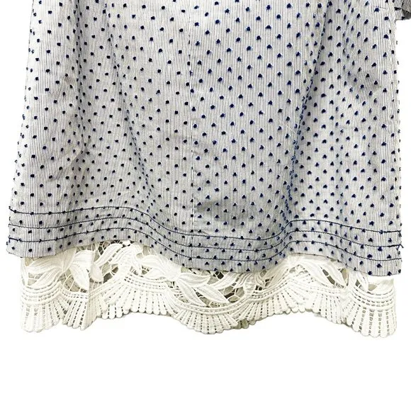 NWT - RED CARTER 3/4 sleeve short dress, small, cold shoulder, blue, polka dot