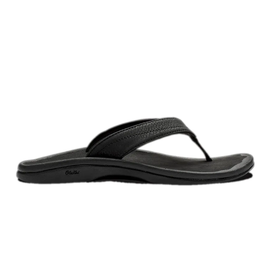 Olukai Womens 'Ohana Black/Black Sandals