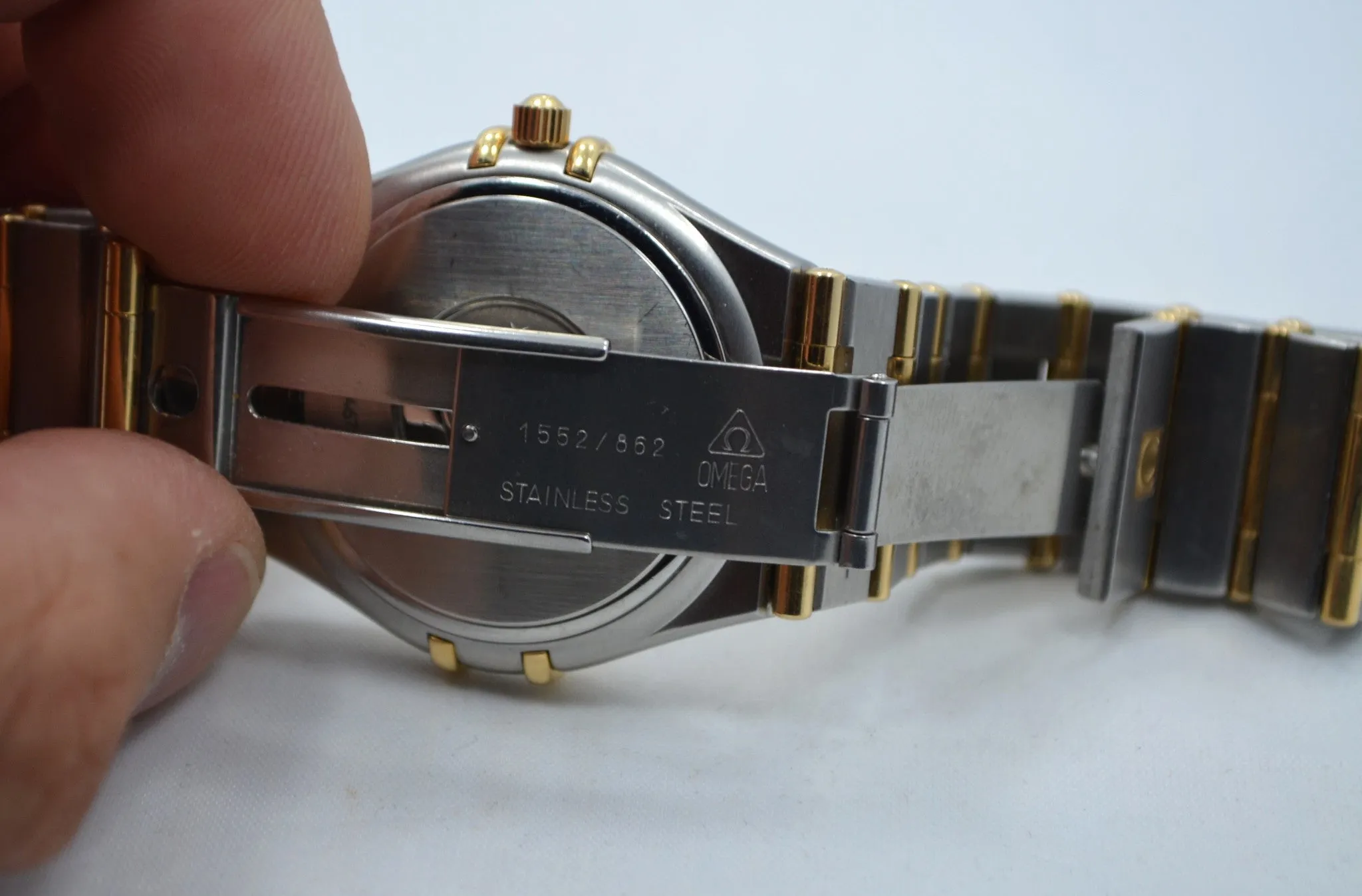 Omega Constellation Two Tone Diamond Bezel Steel 18K Gold Quartz Ladies Watch