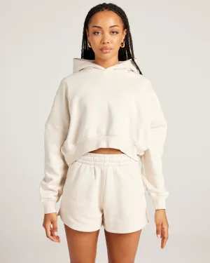 Omni Cropped Hoodie - Bone
