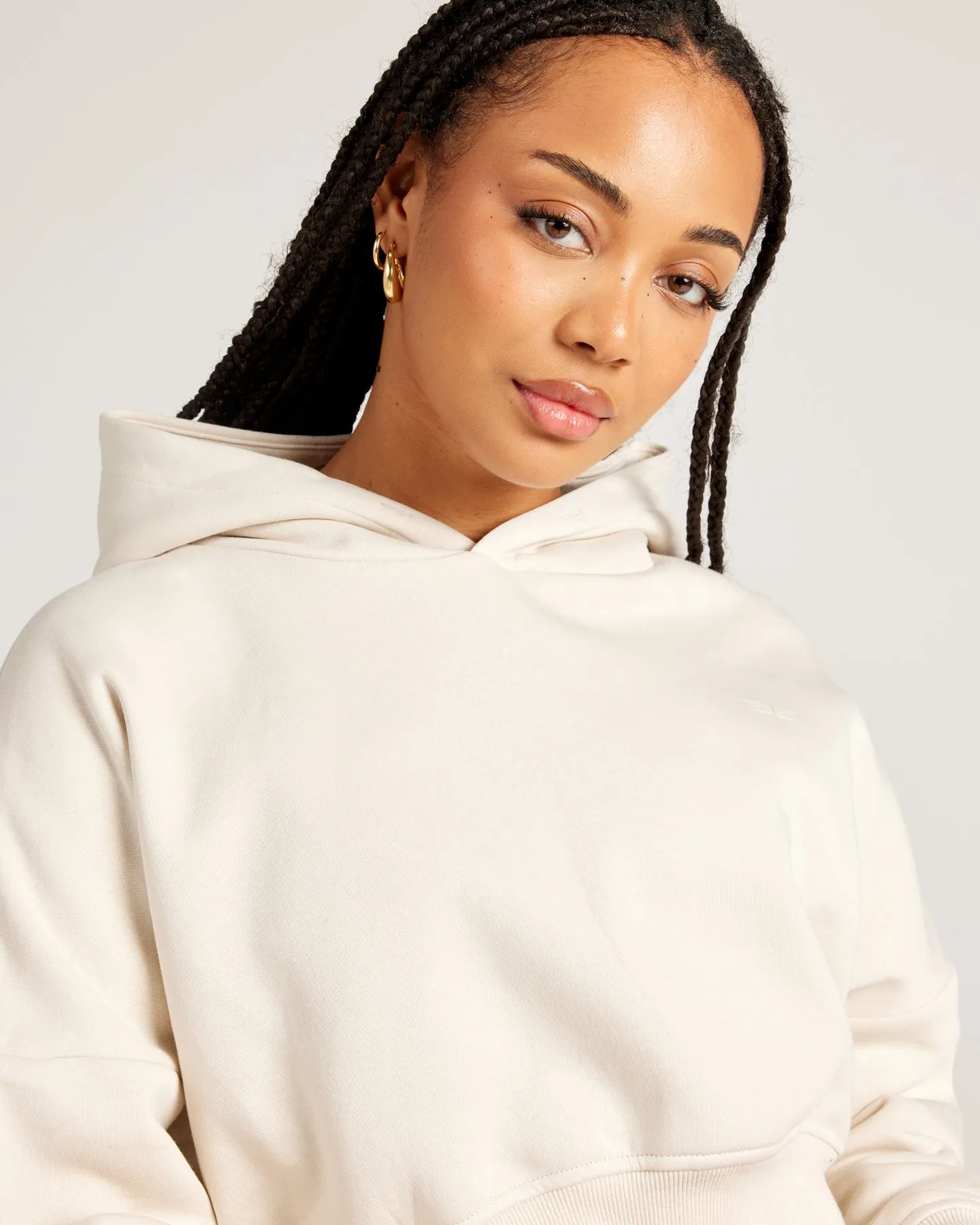 Omni Cropped Hoodie - Bone