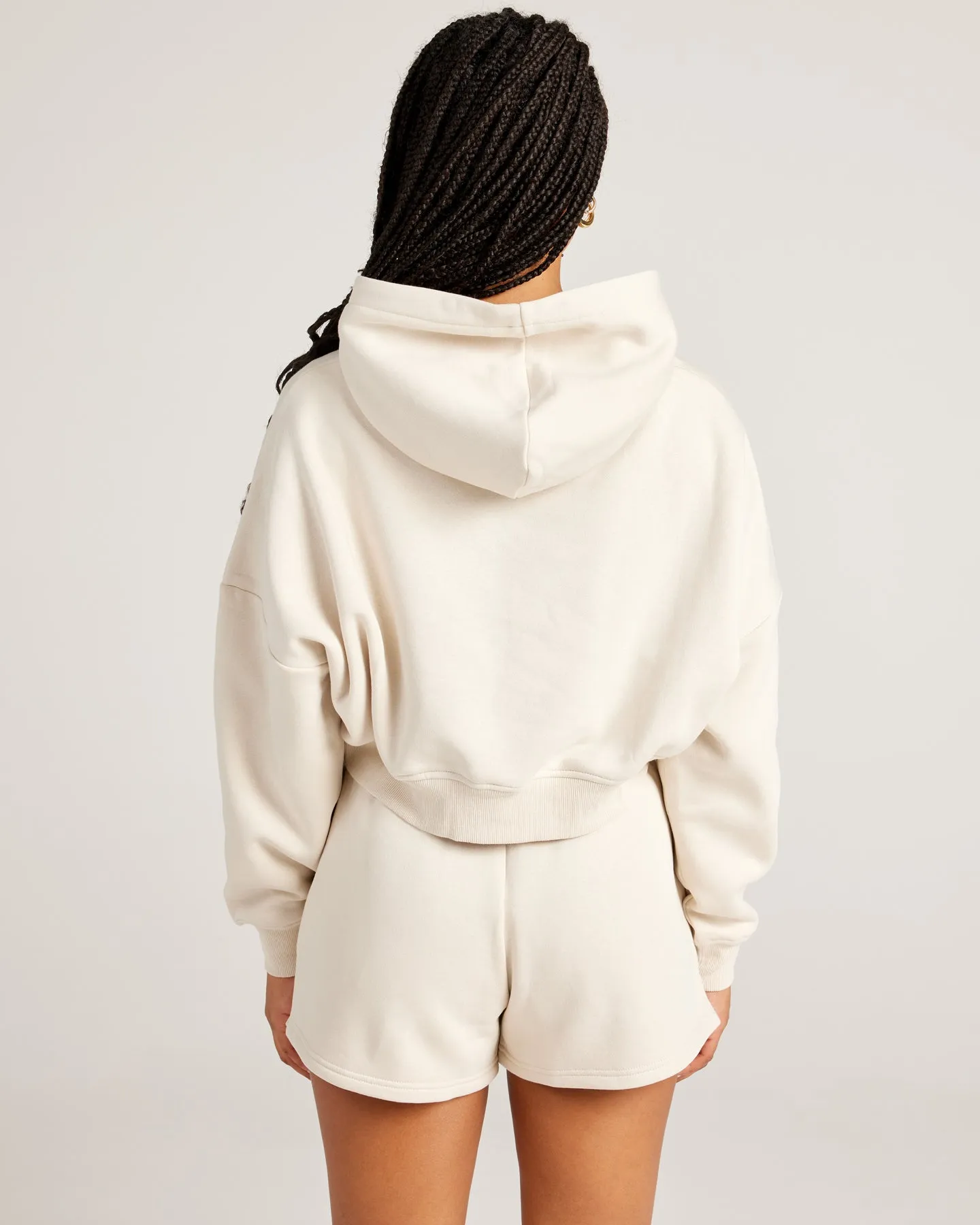 Omni Cropped Hoodie - Bone
