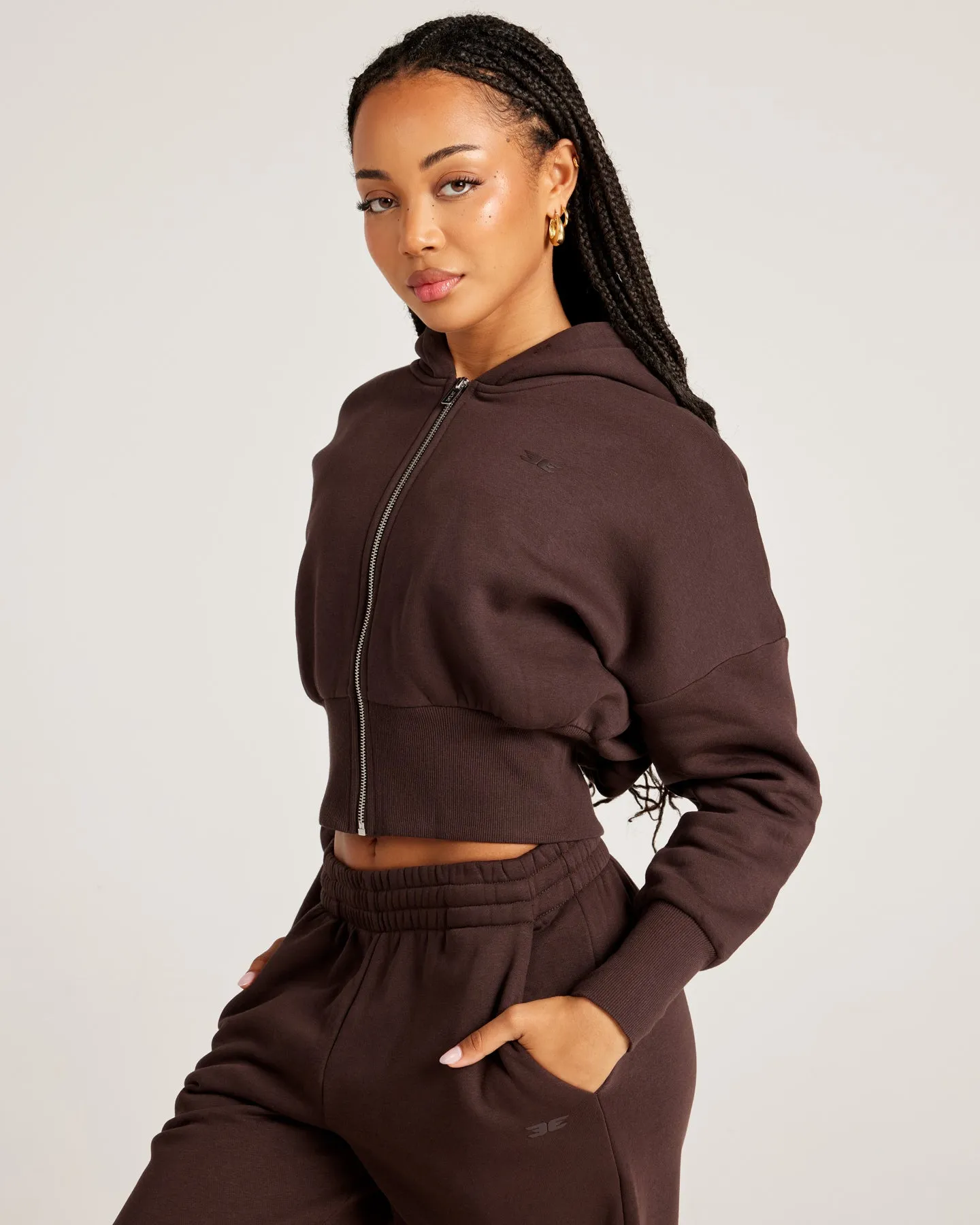 Omni Zip Through Hoodie - Espresso