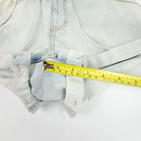 ONE TEASPOON Hunters Mid Length Relaxed Short Blue Jean Denim Boho Festival 24