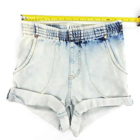 ONE TEASPOON Hunters Mid Length Relaxed Short Blue Jean Denim Boho Festival 24
