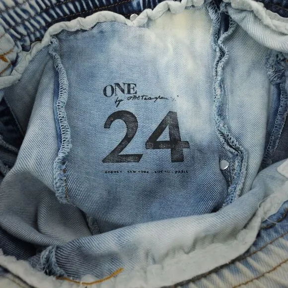 ONE TEASPOON Hunters Mid Length Relaxed Short Blue Jean Denim Boho Festival 24
