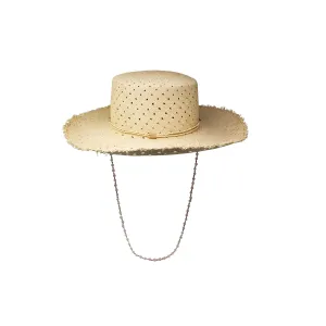 Open weave Chained Cordovan Hat long brim
