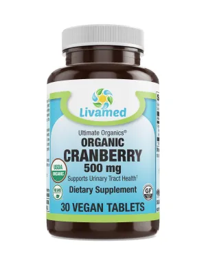 Organic Cranberry 500 mg Veg Tabs  30 Count