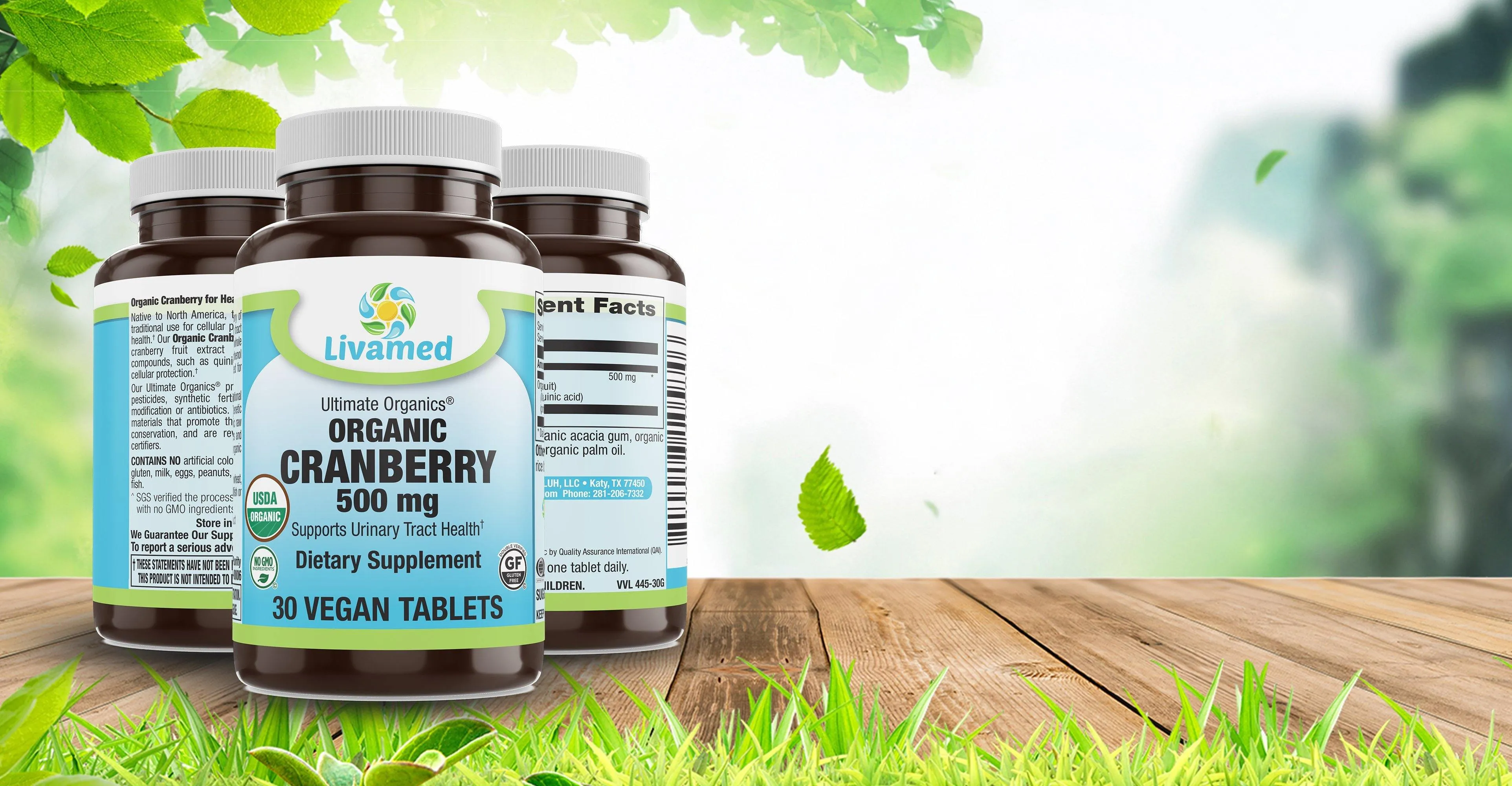 Organic Cranberry 500 mg Veg Tabs  30 Count