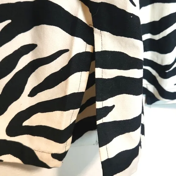 Painted Pony Zebra Print 100% Cotton Blazer Jacket Size Large EUC!!