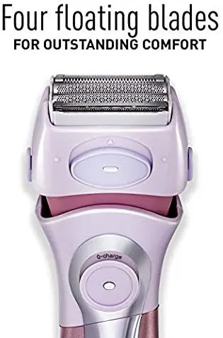 Panasonic Close Curves Ladies Shaver With Bikini Trimmer, Pink, 4 Blade Electric Shaver with Bikini Attachment- Wet/Dry