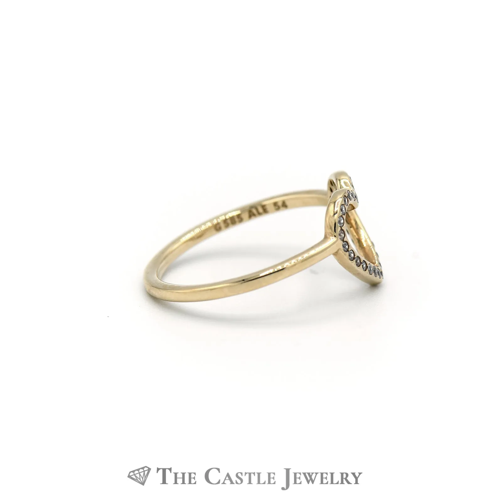 Pandora Captured Heart Ring w/ Cubic Zirconia in 14K Yellow Gold