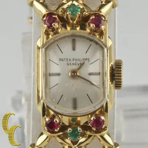 Patek Philippe Ladies 18k Yellow Gold Hand-Winding Watch w/ Ornate Gubelin Band